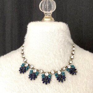 😍👄💍👑👠 NECKLACE and EARRINGS set - blue teal diamonds